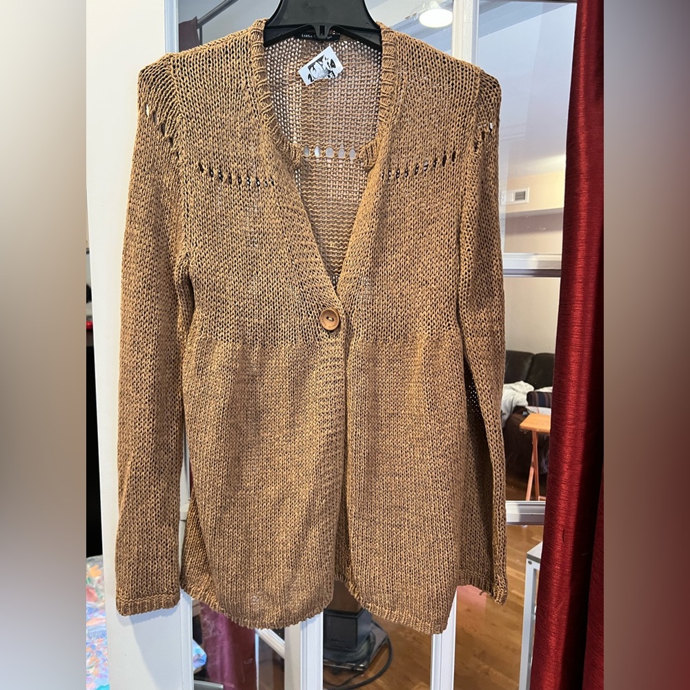 Elegant Tan Women's Cardigan Sweater